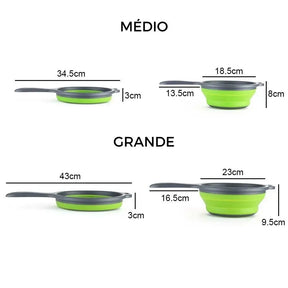 Descubra a inovação na organização da sua cozinha com a Bandeja de Silicone para Guardar e Lavar Frutas e Vegetais da loja lojaorganizeja.com