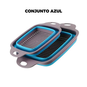 Descubra a inovação na organização da sua cozinha com a Bandeja de Silicone para Guardar e Lavar Frutas e Vegetais da loja lojaorganizeja.com