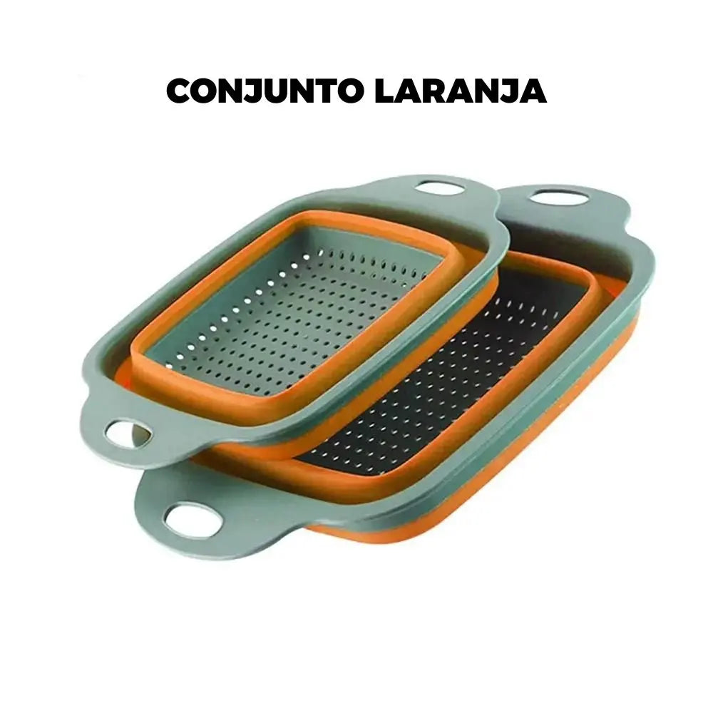 Descubra a inovação na organização da sua cozinha com a Bandeja de Silicone para Guardar e Lavar Frutas e Vegetais da loja lojaorganizeja.com