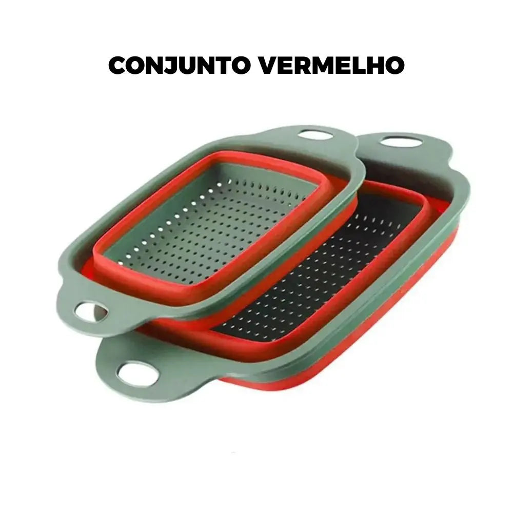 Descubra a inovação na organização da sua cozinha com a Bandeja de Silicone para Guardar e Lavar Frutas e Vegetais da loja lojaorganizeja.com