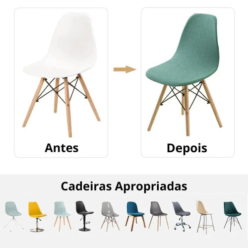 Atualize suas cadeiras com estilo e proteção usando a Capa Decorativa Impermeável para Cadeira Eames Eiffel, projetada especialmente para um ajuste perfeito e uma aparência sofisticada. Da lojaorganizeja.com