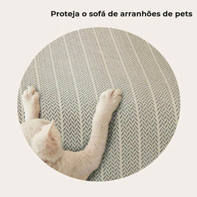 Transforme seu sofá com a Cobertura para Sofá com Textura de Espinha de Peixe Anti-Arranhões, perfeita para quem busca estilo e funcionalidade.  Da lojaorganizeja.com