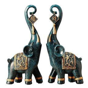 Escultura Decorativa Par de Elefante da Sorte. Da lojaorganizeja.com