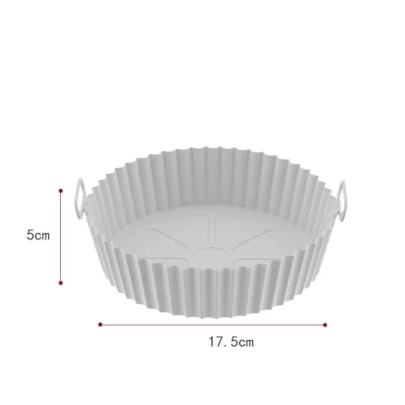 Prepare seus pratos com praticidade! Forma de Silicone para Airfryer. Versátil e fácil de limpar. Da lojaorganizeja.com