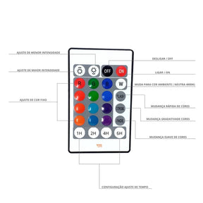 A Luminária de Mesa LED RGB com Controle, uma fonte de luz versátil que permite personalizar seu ambiente. Da loja lojaorganizeja.com 