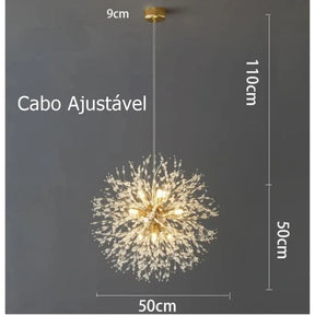 Traga para o seu ambiente a leveza e a sofisticação do Lustre Pendente Dandelion LED, inspirado na delicadeza de um dente-de-leão. Da lojaorganizeja.com