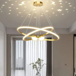 Design Circular e Sofisticado: Transforme seu ambiente com o Lustre Pendente Elegance LED Duplo Circular, que traz uma proposta moderna e sofisticada. Da lojaorganizeja.com