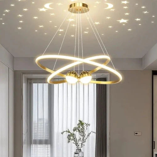 Design Circular e Sofisticado: Transforme seu ambiente com o Lustre Pendente Elegance LED Duplo Circular, que traz uma proposta moderna e sofisticada. Da lojaorganizeja.com