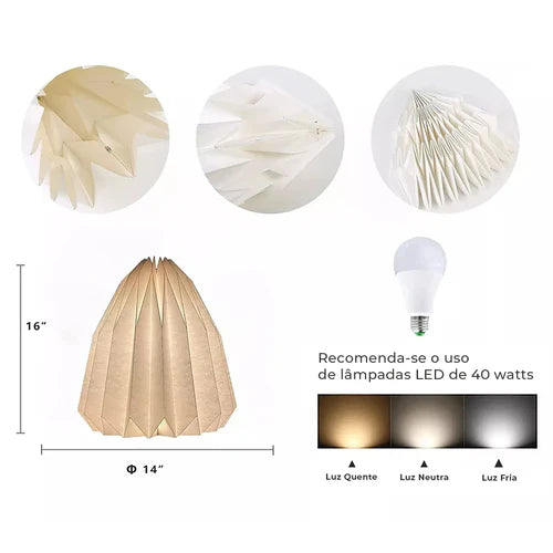 Ilumine seu espaço com o Lustre Pendente Origami Glow, uma peça inovadora que combina o charme do origami com a funcionalidade moderna. Da lojaorganizeja.com