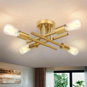 Adicione um toque de luxo e sofisticação ao seu ambiente com o Lustre de Teto Hashtag Flash Dourado LED.  Da lojaorganizeja.com