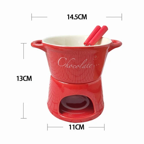 Prepare-se para uma experiência gastronômica única com a nossa Panela de Fondue de Queijo e Chocolate de Cerâmica. Da lojaorganizeja.com