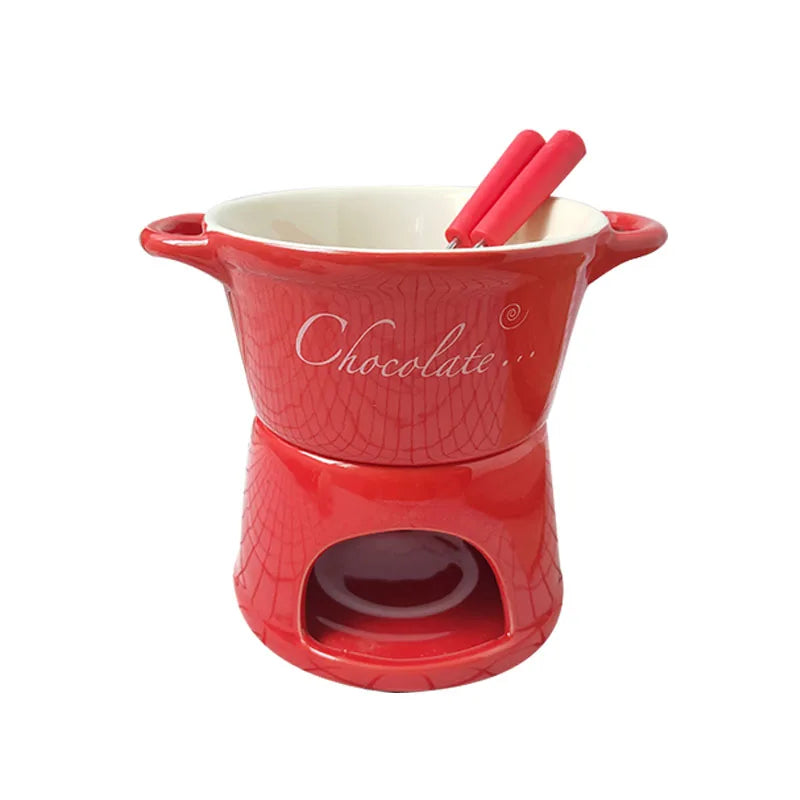 Prepare-se para uma experiência gastronômica única com a nossa Panela de Fondue de Queijo e Chocolate de Cerâmica. Da lojaorganizeja.com